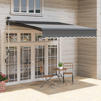 Zonnescherm – Knikarmscherm – Handbediend Zonnescherm – Uitvalscherm – Terrasscherm – Grijs – 300 cm Breed – Zonne-energie LED Verlichting