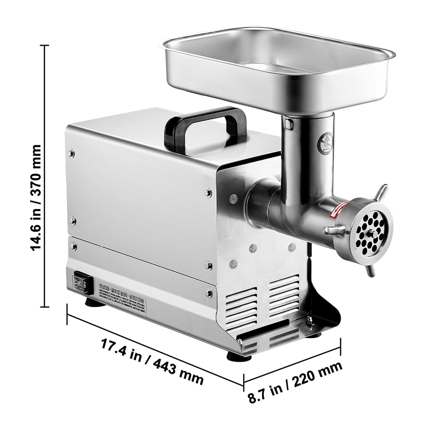 Elektrische Vleesmolen – Vleesmaler – Worstmaker – Industriële Molen – 300W Motor – Roestvrij Staal