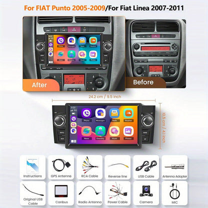 Autoradio – Android Radio – Auto Stereo – Multimedia Speler – Navigatiesysteem – 7 Inch HD Touchscreen – Draadloos CarPlay & Android Auto – Inclusief AHD Achteruitrijcamera & Microfoon