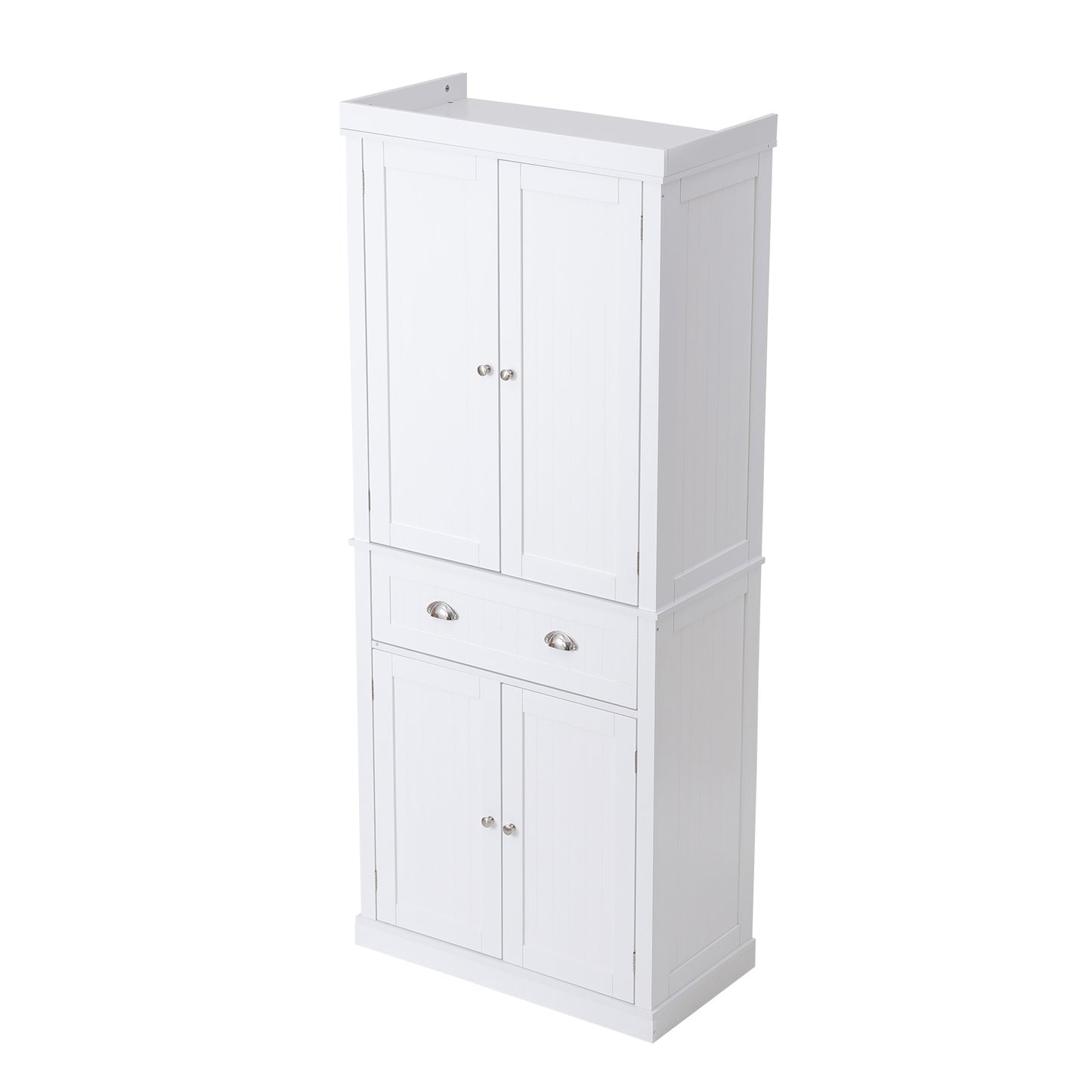 Opbergkast – Keukenkast – Voorraadkast – Buffetkast – Dressoir – Wit – Hoog en Smal – Verstelbare Planken – Anti-Kantel Veiligheid