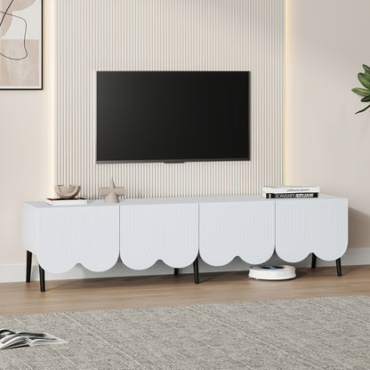 Tv Meubel – Tv Kast – TV Meubel Set – Televisiekast – Witte Moderne Tv Kast – 180x40x45 cm – Geschikt voor TV tot 80 inch – Dubbele Deuren met Kabelbeheer