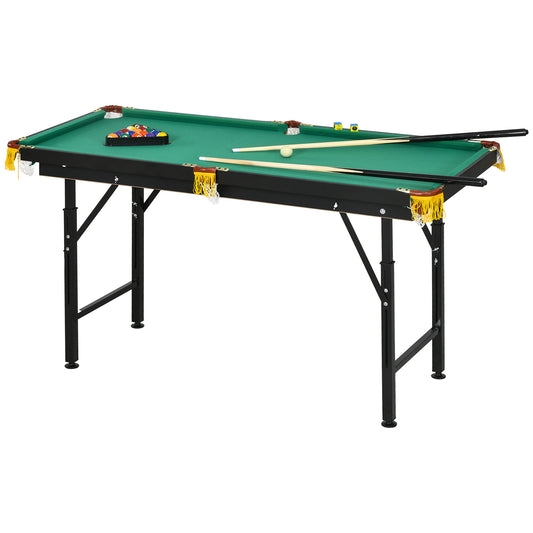 Opvouwbare Biljarttafel – Biljarttafel Vintage – Speeltafel – Pooltafel – Groene Biljart Set – Verstelbare Hoogte – Compleet Met Keuen En Ballen