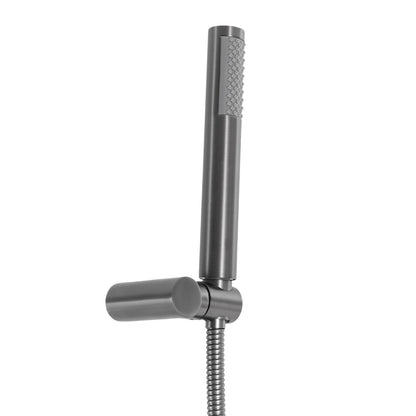 Modern Wall-Mounted Bath Tap with Handheld Shower - Stainless Steel Dual Function Mixer Tap, 24.99cm Rainfall Showerhead & Adjustable 45° Handheld Spray, Rust-Resistant Bathroom Faucet for Spa-Like Shower Experience, Contemp