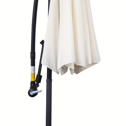 Zweefparasol – Hangparasol – Tuinparasol – Balkonparasol – Vrijhangende Parasol – Verstelbare Hoogte – Stalen Boogpaal – Wit Rechthoekig 300 cm