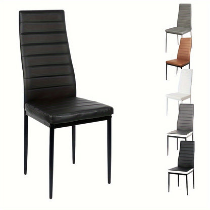 Eetkamerstoelen – Stoelen – Zwarte Stoelen – Keukenstoelen – Design Stoelen – 2 Stuks – Kunstleren Bekleding – Metalen Frame – Zithoogte 45 cm – Comfortabel & Duurzaam
