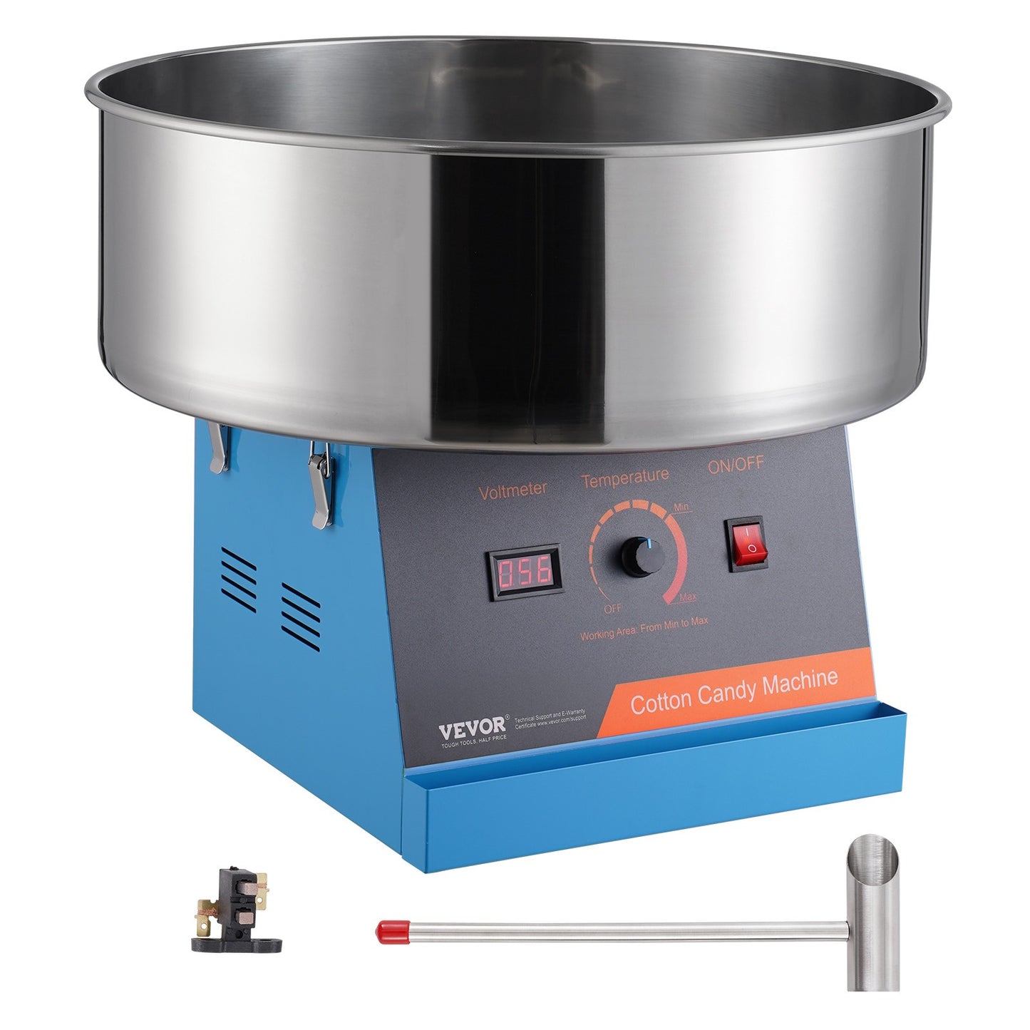 Suikerspinmachine – Suikerspinmaker – Suikerspinapparaat – Suikerspinset – Suikerspinmachine Blauw – 1000W Krachtige Motor – Roestvrijstalen Kom