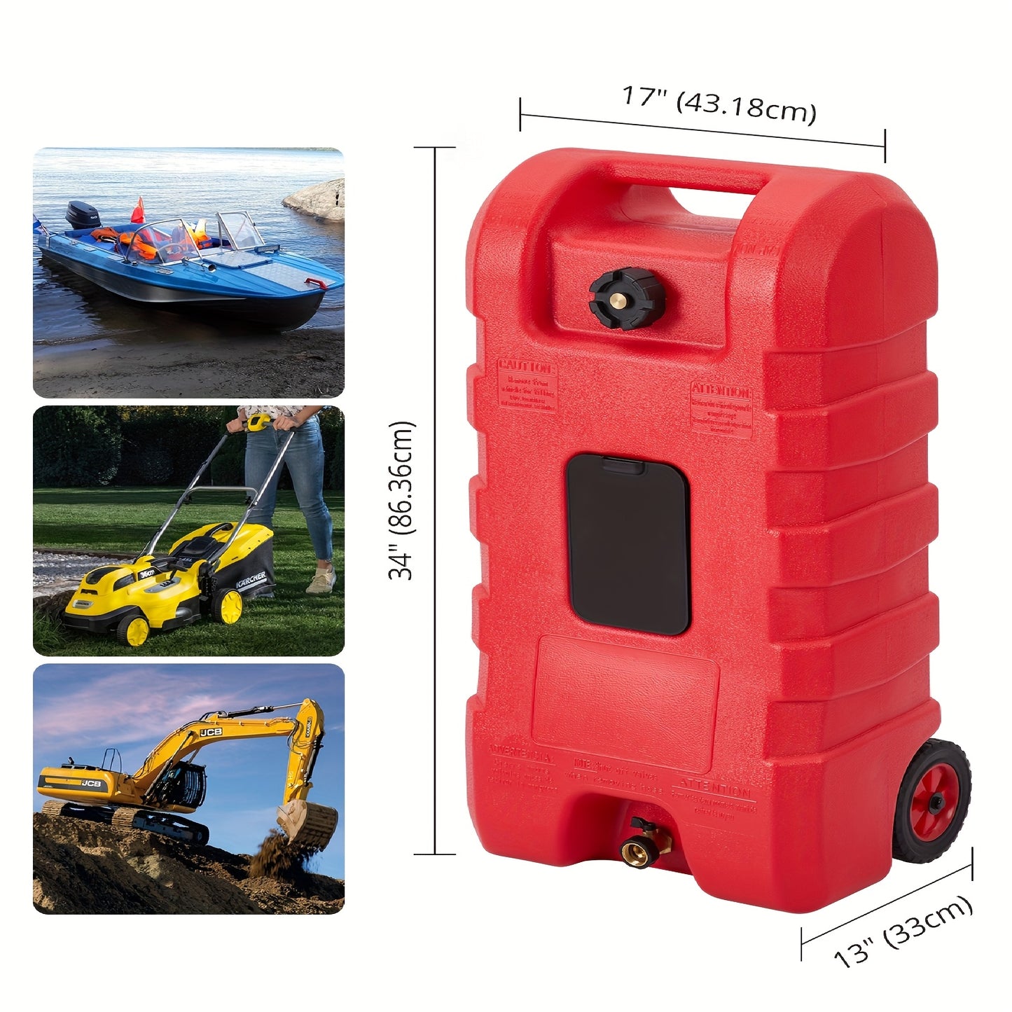 57L Brandstofcontainer – Gasfles – Brandstofkan – Diesel Tank – Kerosine Container – Lekvrij Design – Handpomp Met Wielen – Grijs