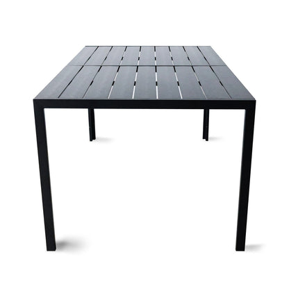 Tuintafel – Buitentafel – Terrastafel – Buiten eettafel – Metaal En Hout – Stevig Gepoedercoat Frame – Ruim 150x90 cm – Weerbestendig Design
