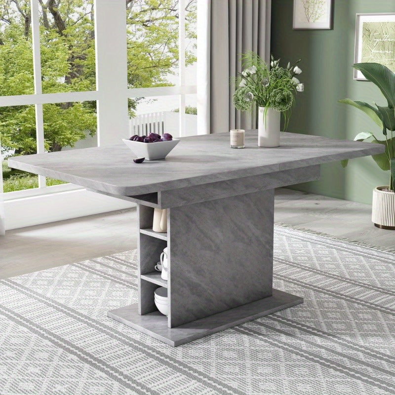 Uitklapbare Eettafel – Vouwbare Tafel – Multifunctionele Tafel – Opbergtisch – Industrieel Design – Ruimtebesparend – Stalen Frame met Betonlook