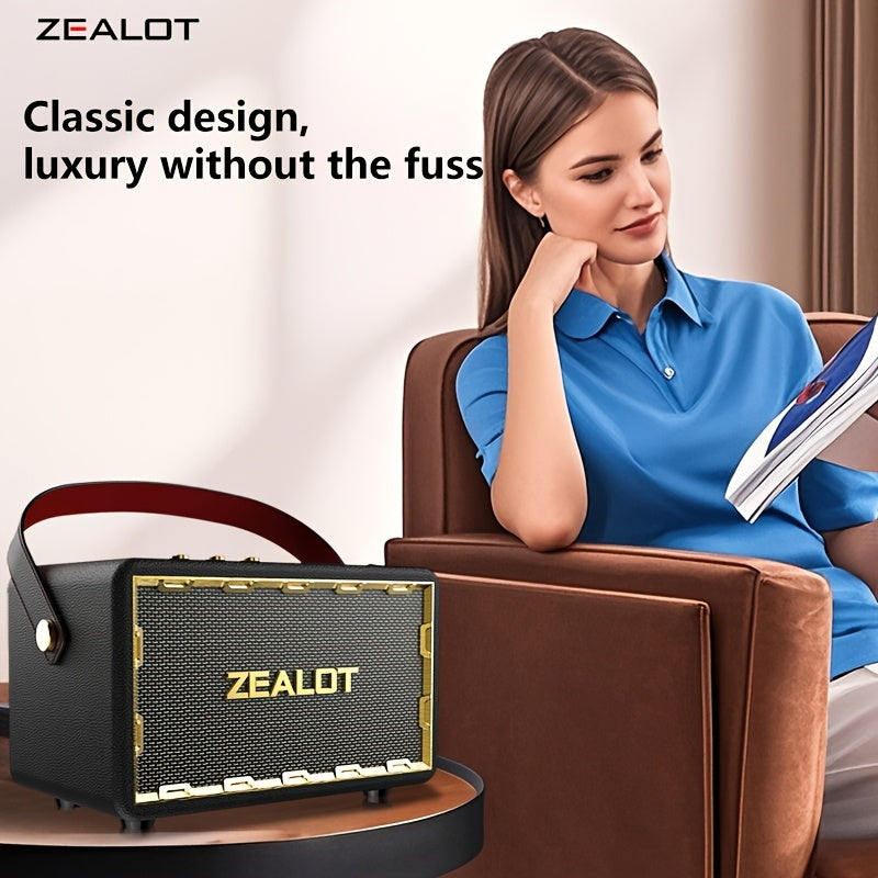 ZEALOT  50W Wireless Speaker System with Dual Pairing, 24000mAh Battery & 36H Playtime, /Type-C Charging, Wireless, Low Latency Gaming Sound, Compatible with TV/Phone/Tablet, Home Theater Stereo Sound System with Dynamic Loud