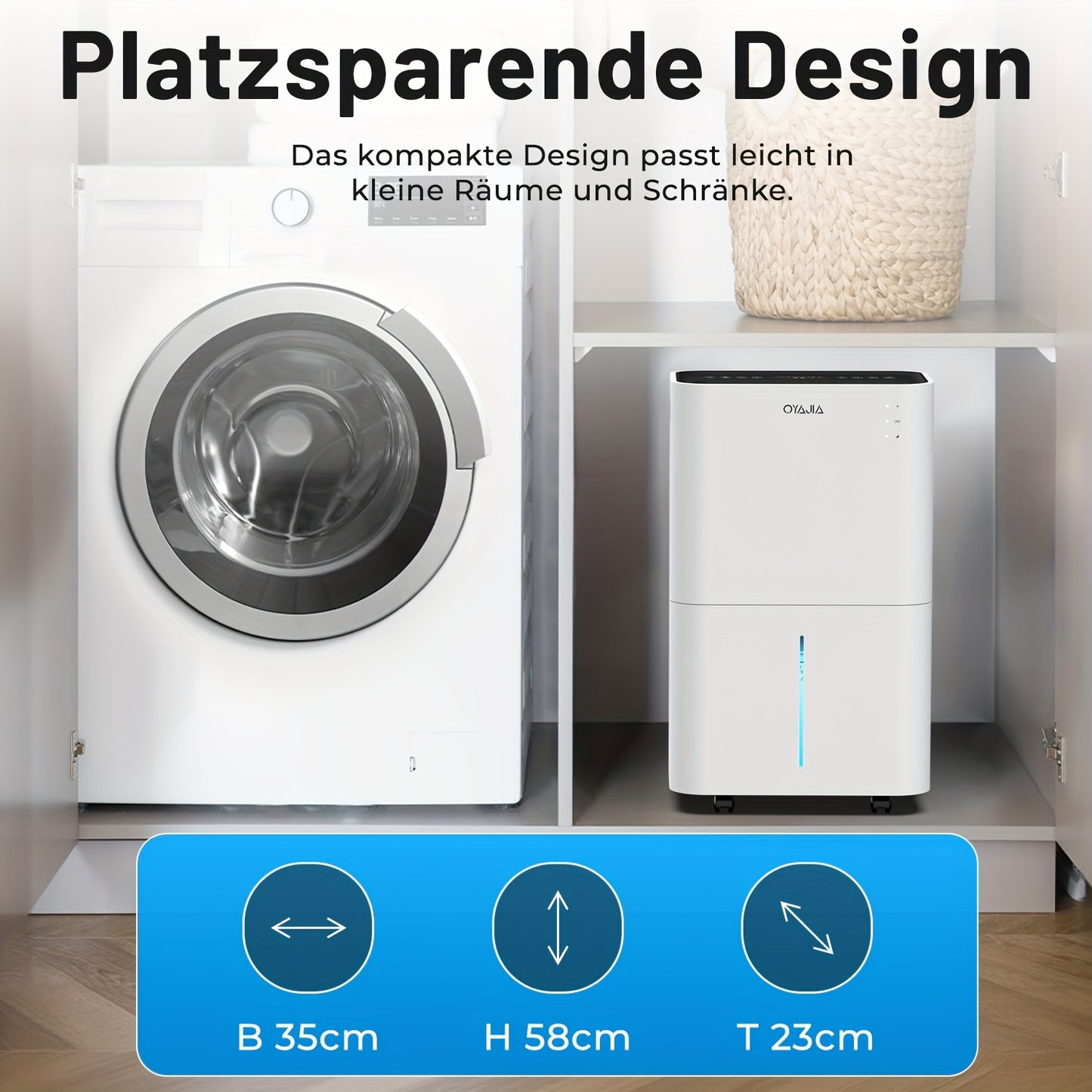 Ontvochtiger – Luchtontvochtiger – Vochtvreter – Droger – Vochtbestrijder – 20 Liter/Dag – Stil Met Digitale Vochtigheidsmeter & Wi-Fi App bediening