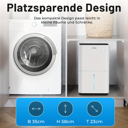 Ontvochtiger – Luchtontvochtiger – Vochtvreter – Droger – Vochtbestrijder – 20 Liter/Dag – Stil Met Digitale Vochtigheidsmeter & Wi-Fi App bediening
