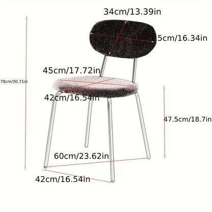 Eetkamerstoelen Set – Stoelen – keukenstoelen – Dining Chairs – Zitstoelen – Zwarte Metalen Poten – Velvet Bekleding – Ergonomisch Design – Zithoogte 47 cm