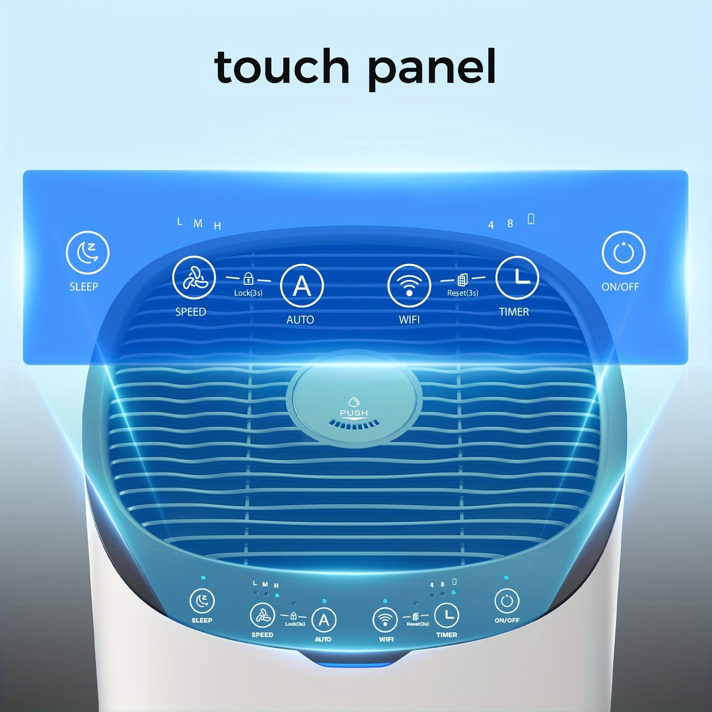 Large Room Air Purifier with HEPA Filter for 120m²/1290 Sq Ft, 300m³/h CADR, 5-in-1 Smart Air Cleaner with /, 99.97% Efficiency 0.3, Quiet Operation, Auto Mode & Allergen Removal, Compatible with EU Plug (220-240V) - Ideal