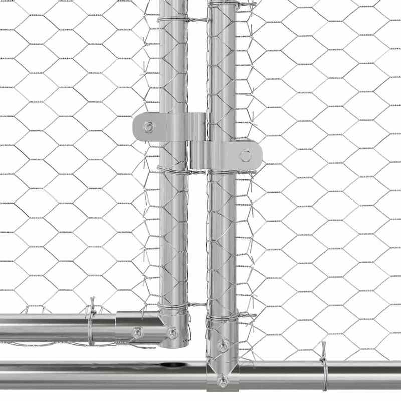 Kippenren – Kippenhok – Buitenren – Dierenren – Vogelkooi – Gegalvaniseerd Staal – Extra Groot 800x200x198,5 cm – Duurzaam En Weerbestendig