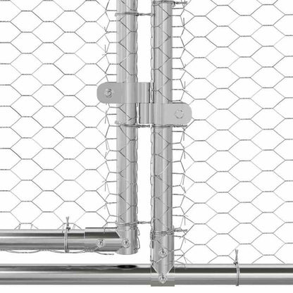 Kippenren – Kippenhok – Buitenren – Dierenren – Vogelkooi – Gegalvaniseerd Staal – Extra Groot 800x200x198,5 cm – Duurzaam En Weerbestendig