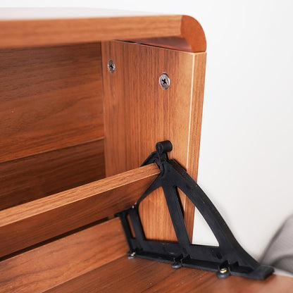 Schoenenkast – Schoenenrek – Schoenenopberger – Hal Organizer – Schoenenkast Met Klapfront – Hout – Voor 15 Paar Schoenen – Modern Bruin Wit – Ruimtebesparend Design
