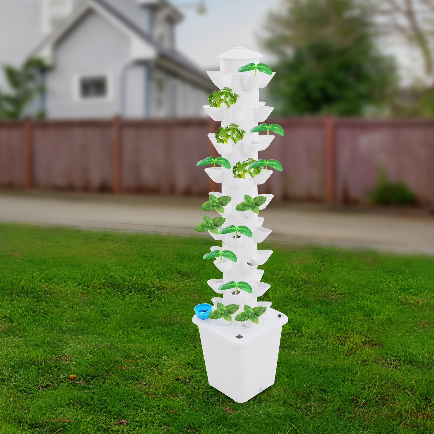 Hydroponische Kweektoren – Verticale Moestuin – Hydrocultuur Systeem – Plantentoren – Groeitoren – 9 Lagen Met 45 Plantgaten – Waterpomp Met 10L Tank – Compact Ruimtebesparend