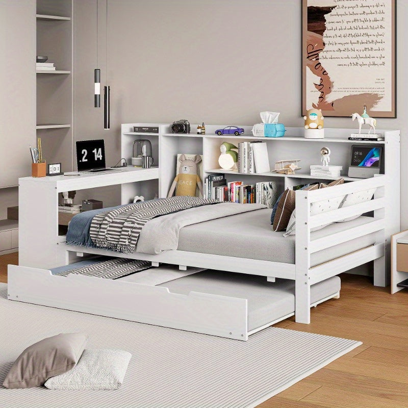 Sofa Bed – Slaapbank – Bedbank – Klikklakbank – Logeerbed – Ruimtebesparend Ontwerp – Ingebouwd Bureau Met Opberglades