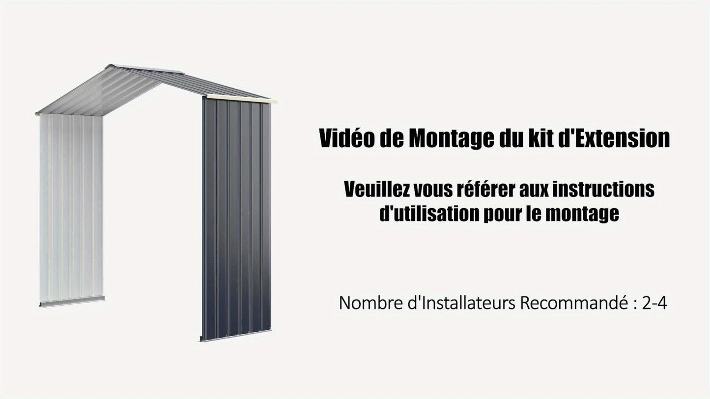 Metaal Tuinhuis – Tuinberging – Opslagschuur – Gereedschapsschuur – Buitenschuur – Grote Opbergruimte – Ventilatie Met 4 Ventilaties – Duurzame Stalen Constructie – Grijs