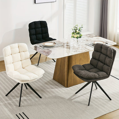 Eetkamerstoelen – Stoelen – Dining Stoelen – Draaistoelen – Witte Stoelen – Set van 6 – Met Afneembare Wasbare Kussens – Met Metalen Draaibaar Frame