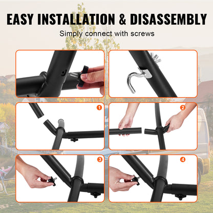 Hangmatstandaard – Hangmat Frame – Hammock Standaard – Staander Voor Hangmat – Stalen Frame – Verstelbare Hoogte – Draagbaar Met Draagtas – Geschikt Voor 10-13 Ft Hangmatten – Maximaal 205 kg Belastbaar