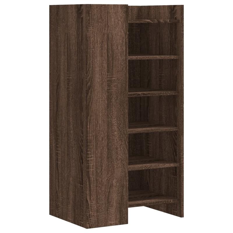 Modern Brown Oak Wood Shoe Cabinet with Multiple Shelves – Sturdy, Moisture-Resistant Storage for Living Rooms, Bedrooms, and Entryways, Shoe Storage Organizer