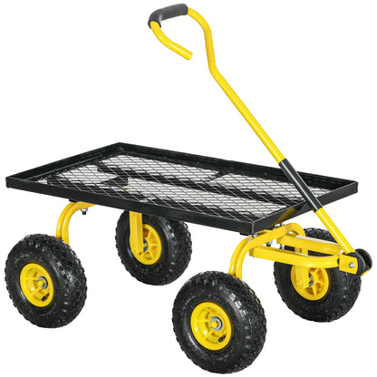 Tuinwagen – Tuinkar – Bolderkar – Transportkar – Handkar – Metalen Frame – 150 Kg Draagvermogen – 94x48,5x100 cm