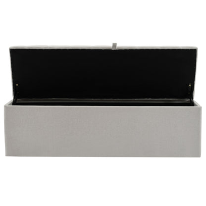 Bedbankje – Bedbank – Slaapbank – Opbergbank – Zitbank – Linnen Bekleding – Compact 141x41,5x47 cm – Met Opbergruimte