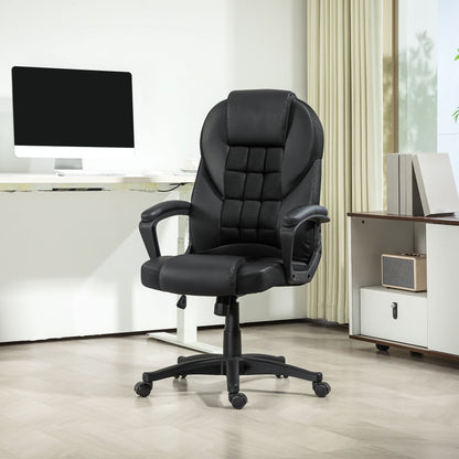 Bureaustoel – Bureaustoel Ergonomisch – Kantoorstoel – Computestoel – Werkstoel – Verstelbare Zithoogte 48-58 cm – 360° Draaibaar Met Kantelfunctie – Zwart