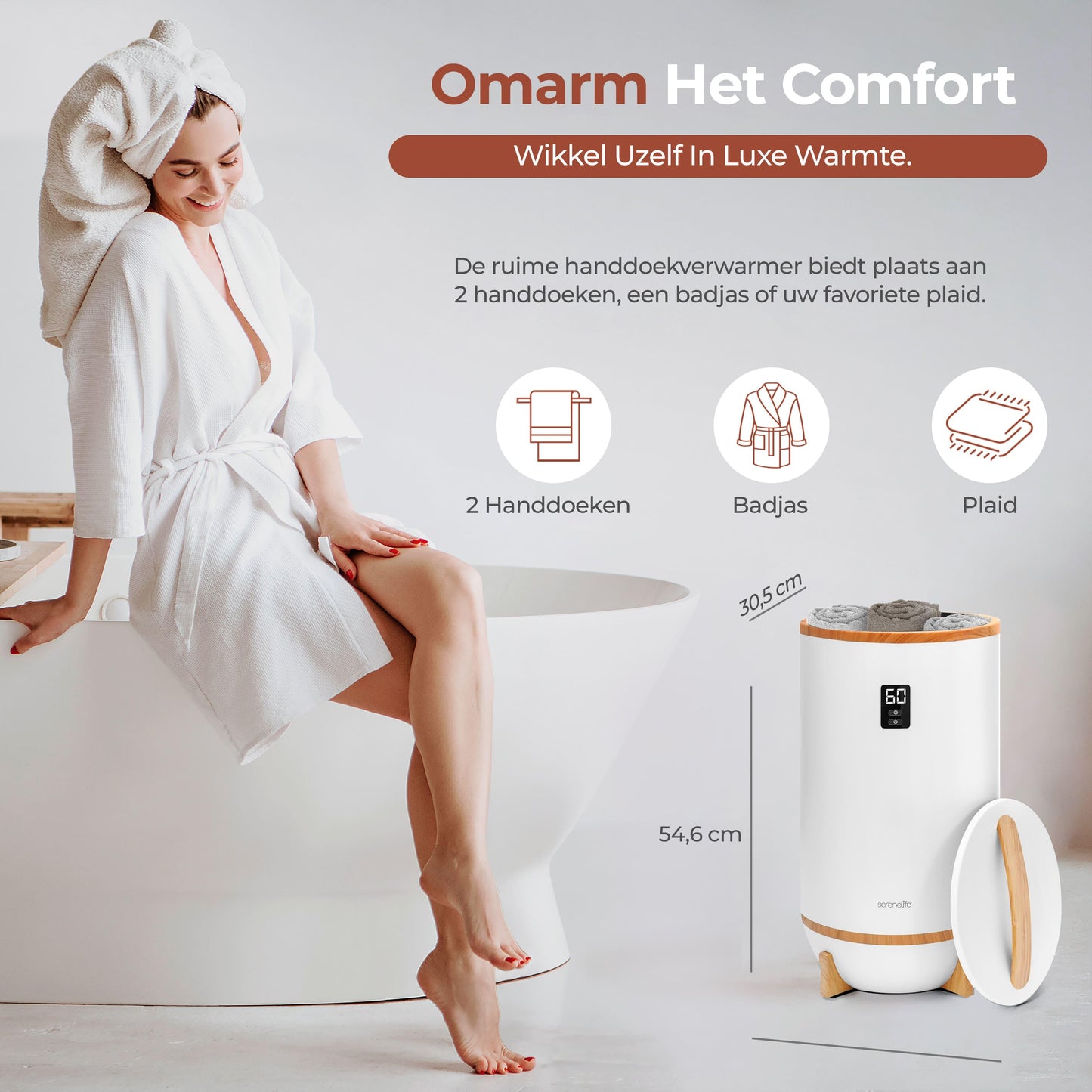 Handdoekverwarmer – Handdoekwarmer – Towel Warmer – Handdoek Stomer – Towel Heater – Bamboe Design – Timer Met Geurfunctie