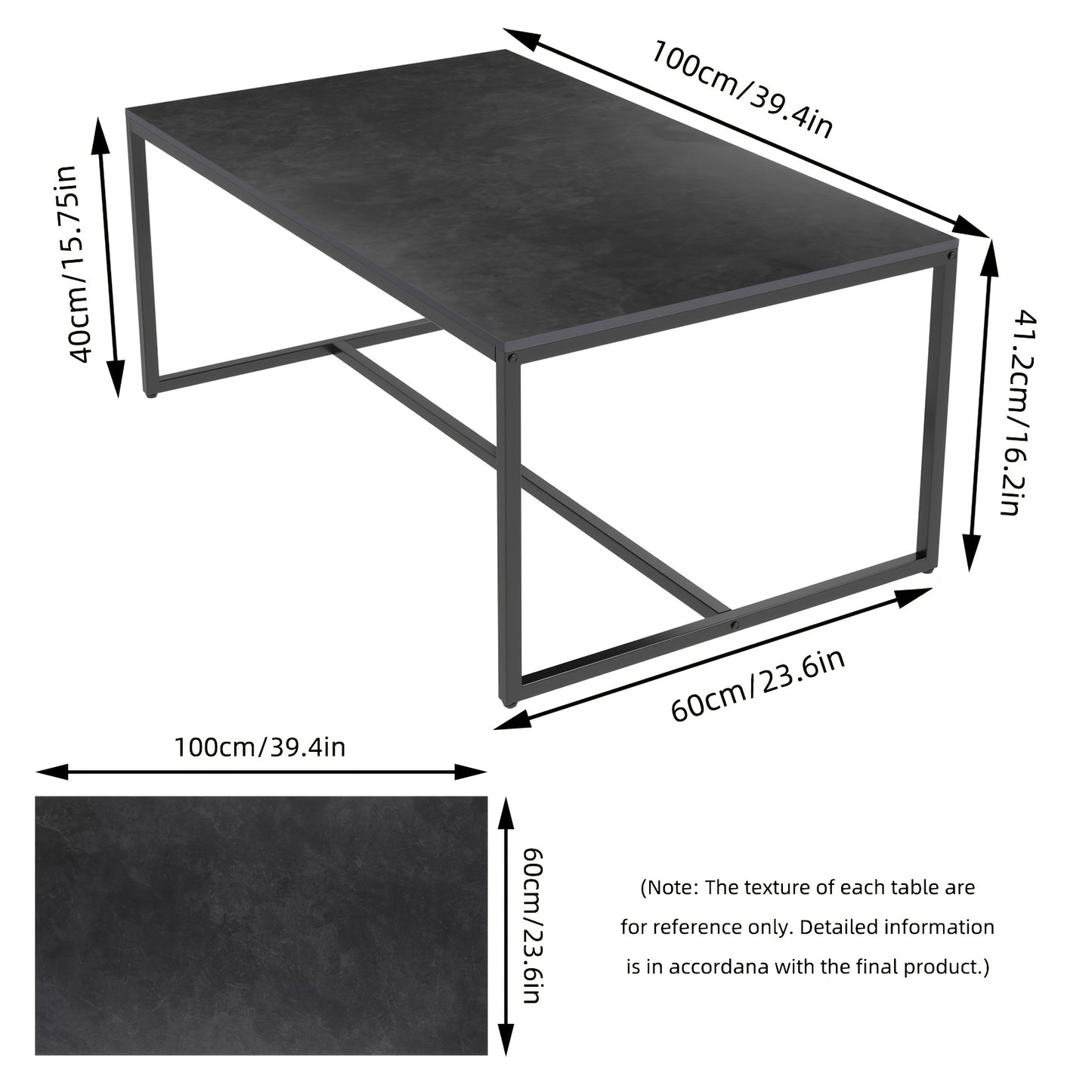 Salontafel – Woonkamertafel – Bijzettafel – Koffietafel – Tafel – Modern – Sintersteen Blad – Kras- en Hittebestendig 1200°C