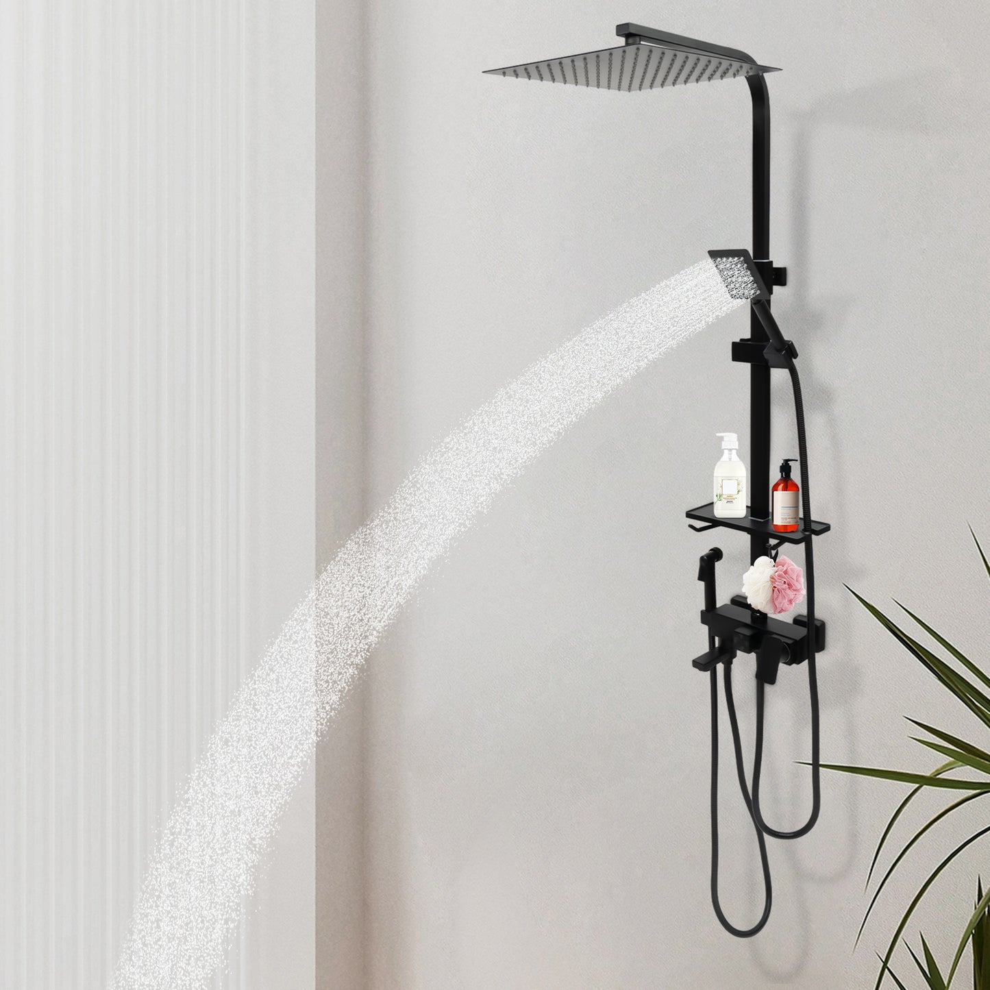 Doucheset – Douchekraan – Regendouche – Handdouche – Mengkraan – 304 RVS & Messing – Verstelbare Glijstang 73-116 cm