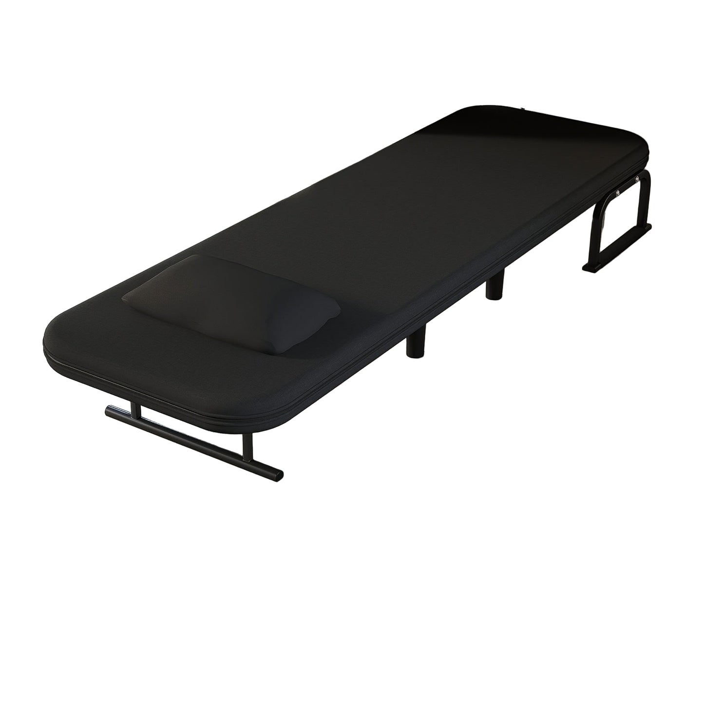 Slaapbank – Slaapstoel – Bedbank – Logeerbed – Slaapfauteuil – Verstelbare Rugleuning 5-standen – Stevig Metalen Frame – Ruimtebesparend – Zwart
