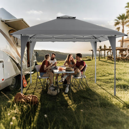 Partytent – Paviljoen – Pop-Up Tent – Feesttent – Tuintent – Extra Groot 3,96x3,96 m – Waterafstotend Oxford Doek & Verstelbare Hoogte