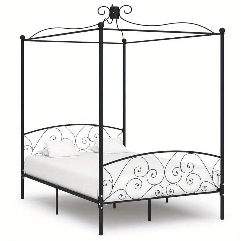 Twijfelaar Bedframe – Bedframe Metalen – Bedframe Zonder Hout – Bedframe 120x200 – Bedframe Zwart – Stevig Metaal – Art Deco Gordijnframe