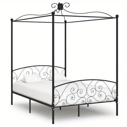 Twijfelaar Bedframe – Bedframe Metalen – Bedframe Zonder Hout – Bedframe 120x200 – Bedframe Zwart – Stevig Metaal – Art Deco Gordijnframe