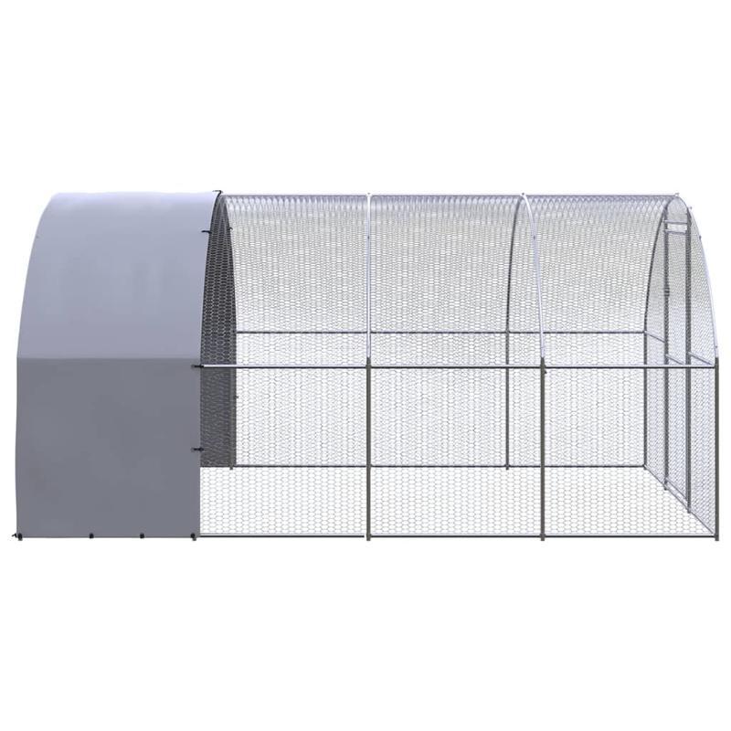 Galvanized Stainless Steel Poulailler dFTextérieur 3x4x2m - Durable Outdoor Pet Habitat with Arched Design, Ventilation Grills & Weather-Resistant Construction for Small Animals, Small Animal Shelter, Ventilated Pet House, S