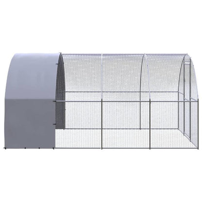 Galvanized Stainless Steel Poulailler dFTextérieur 3x4x2m - Durable Outdoor Pet Habitat with Arched Design, Ventilation Grills & Weather-Resistant Construction for Small Animals, Small Animal Shelter, Ventilated Pet House, S
