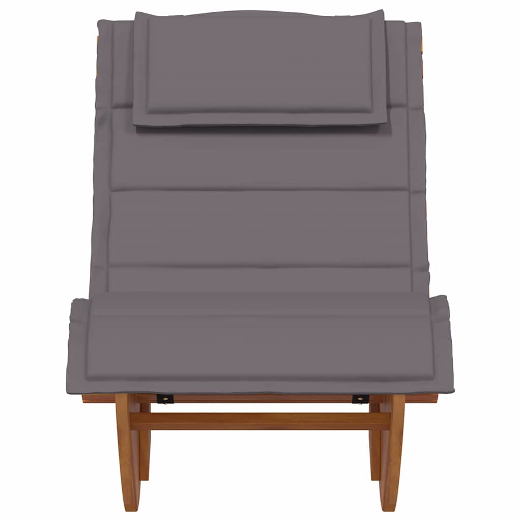 Teak Lounge Stoel – Loungestoel – Balkonstoel – Tuinstoel – Buitenzitmeubel – Donkergrijs Kussen – Weerbestendig Teakhout – Ergonomisch Ontwerp
