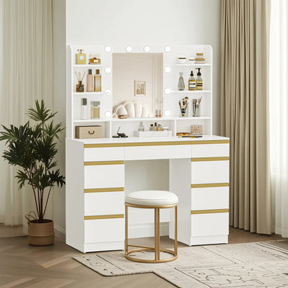Sieradendoos – Juwelendoos – Sieradenhouder – Sieradenorganizer – Opbergkast – Grote HD Spiegel – Verstelbare 10 LED Lampjes