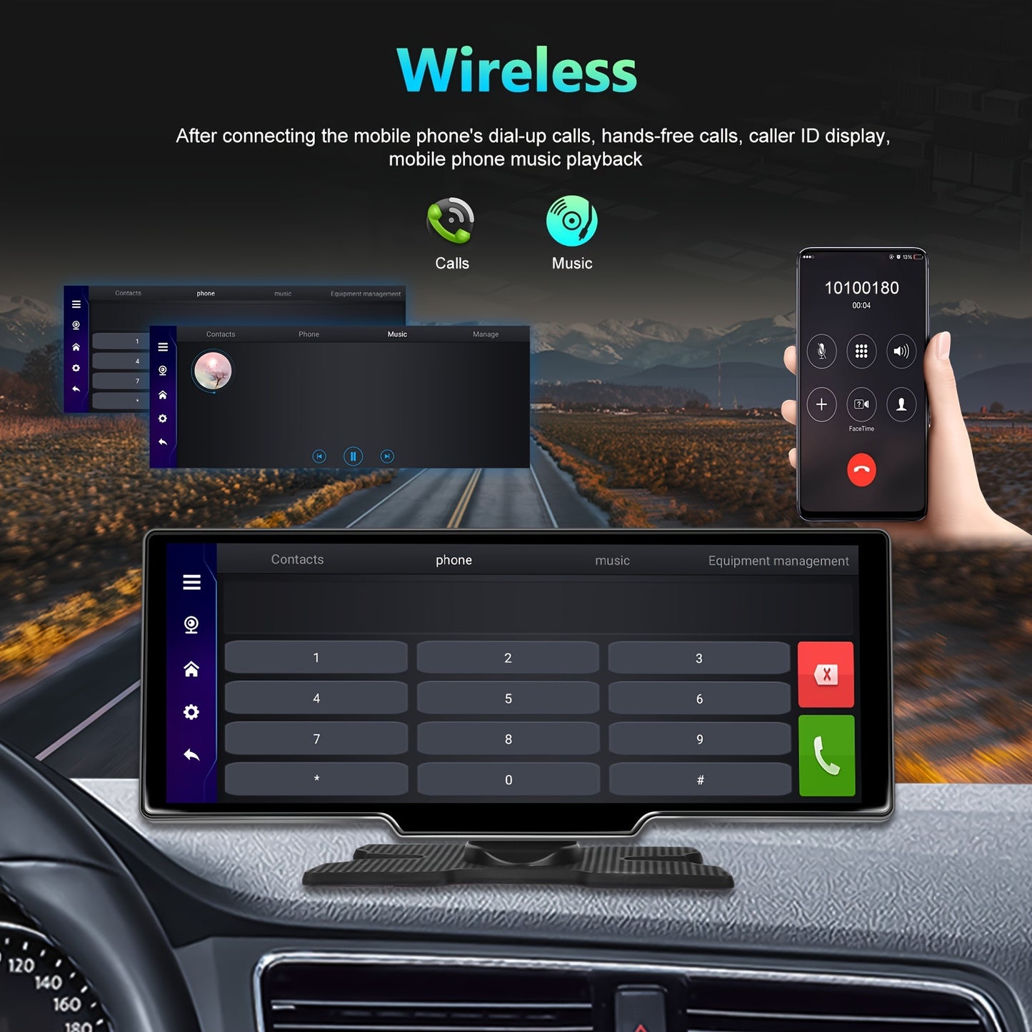 CarPlay Multimedia Unit – Android Car Stereo – Auto Radio – Touchscreen Navigatie – Dashboard Head Unit – 17,78 cm Scherm – Draadloze Connectiviteit & Achteruitrijcamera met DVR