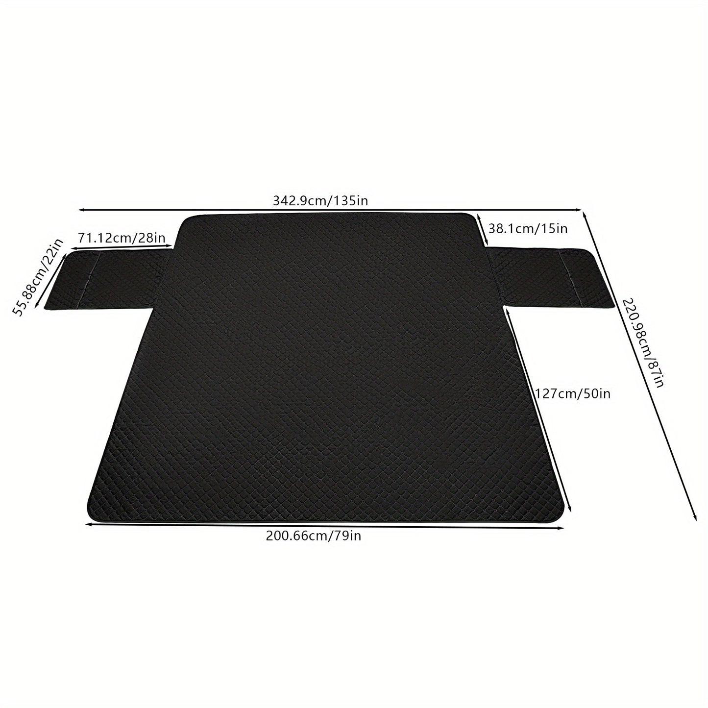 TOOL1SHOOO Luxury Sofa Cover 342.9x220.98 cm Suitable for all seasons Double-layer elastic breathable fabric Easy to clean Suitable for living rooms and home offices, black