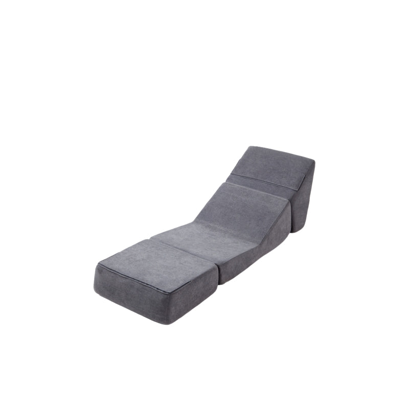 Kleine Vouwbare Sofa Bed – Slaapbank – Vouwbed – Chaise Longue – Slaapstoel – Vintage Grijs – Fluweel Bekleding – Veerkrachtig Schuim