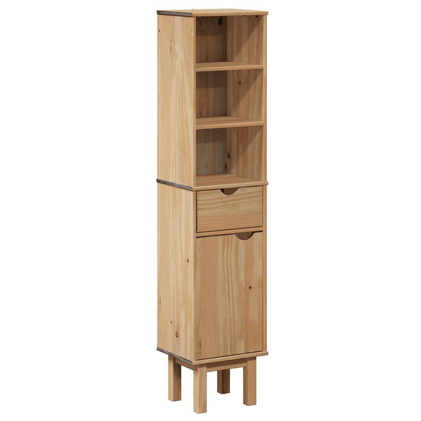 Badkamerkast – Kolomkast – Opbergkast – Wastafelonderkast – Badkamermeubel – Massief Dennehout – Compact 35x30x159 cm