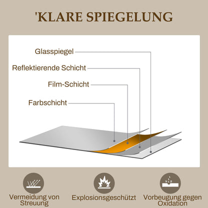 Wandspiegel – Raamspiegel – Halspiegel – Decoratieve Spiegel – Goudkleurige Spiegel – Metaal Frame – 110x65 cm – Veilig Meerlaags Glas