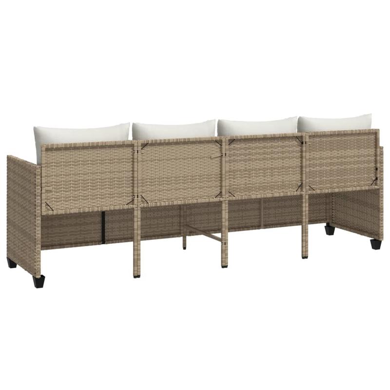 Ligstoel – Ligbed – Tuinstoel – Zonnebed – Poly Rattan Ligstoel Beige – Ergonomisch Design – Carbonstaal Frame
