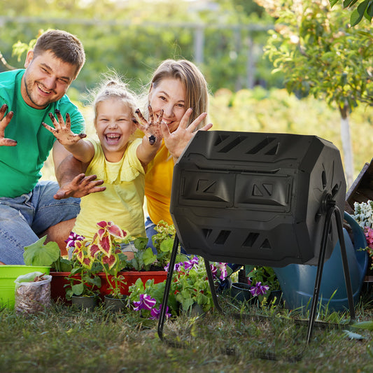 Compostbak – Composteerbak – Tuincompostvat – Compostcontainer – Keukenafvalverwerker – 160 Liter – 360° Draaibaar