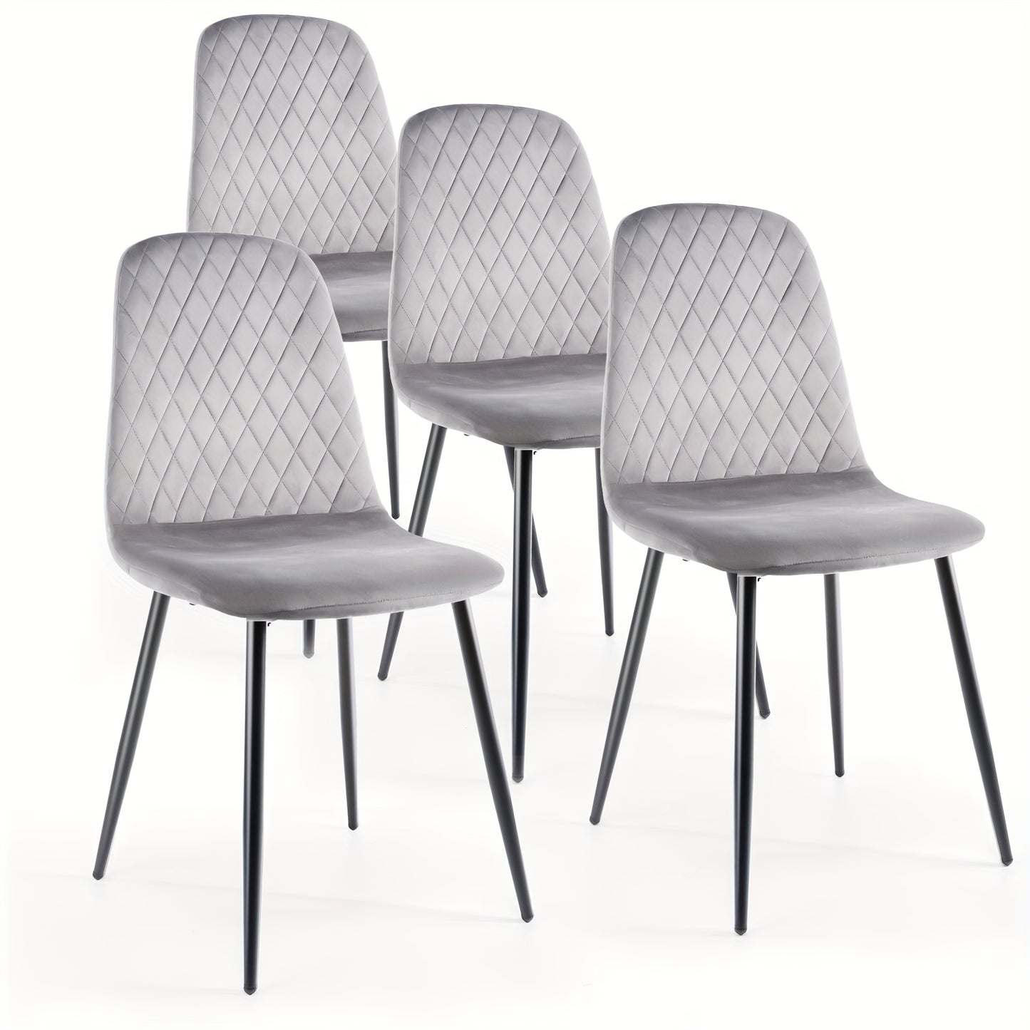 Eetkamerstoel – Stoel – Kuipstoel – Designstoel – Zonder armleuningen – Fluwelen bekleding – Duurzaam metalen frame