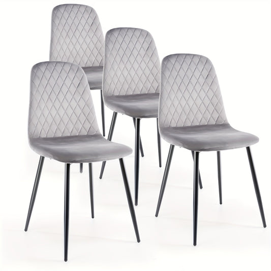 Eetkamerstoel – Stoel – Kuipstoel – Designstoel – Zonder armleuningen – Fluwelen bekleding – Duurzaam metalen frame